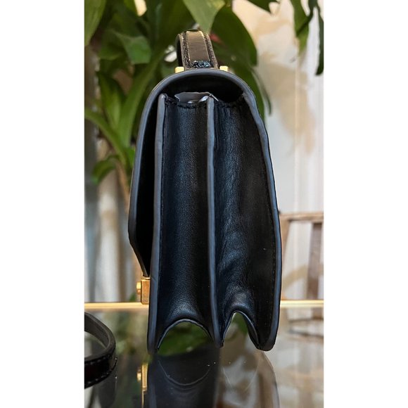 ♦️♦️ TORY BURCH AUTHENTIC BLACK PATENT LEATHER JULIETTE HANDBAG ♦️♦️ - Picture 4 of 15